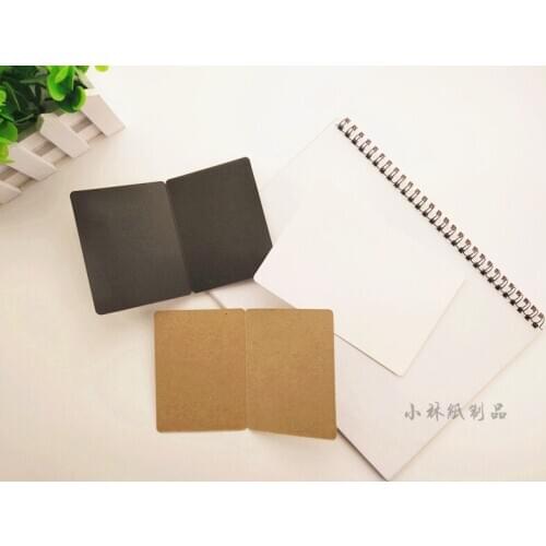 50pcs Kraft Fold Blank Card DIY Word Card Graffiti Invitation Commemorative Message Card Printable
