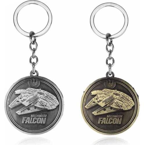 Shield keychain movie Star Wars Spaceship battleship logo keyring letter metal Pendant 2 colors Retro Shield gift for Wholesale