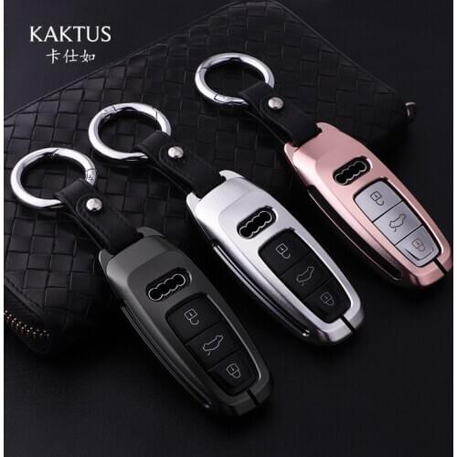 Car Key Pack Fit for Audi A8 Car Key Case Buckle Metal Aluminum Alloy Protective Cover