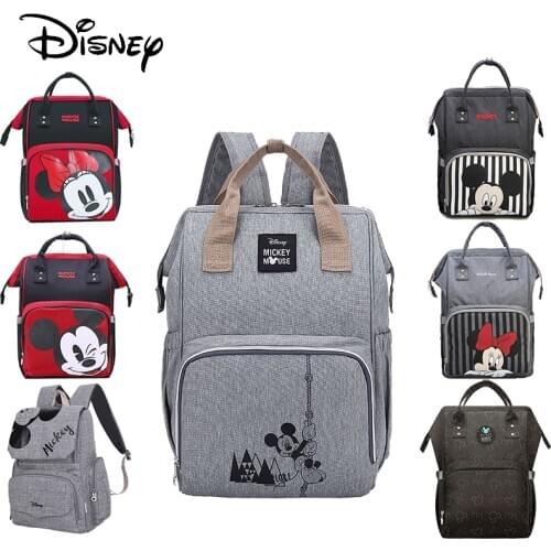 Disney Diaper Backpack Baby Bags for Mom Fashion Mummy Maternity Diaper Organizer Mickey Minnie Stroller Wet Bag for Cart Pram