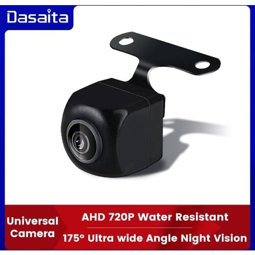 Dasaita 175° AHD 720P Vehicle Rear View Camera for Universal Car Reverse Black Fisheye Lens Night Vision Waterproof