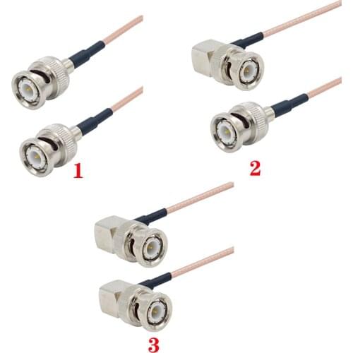BNC Male Plug Right Angle to Straight BNC for SDI video signal transmission Camera RF Pigtail Soft 50 ohm RG316 Coaxial cable