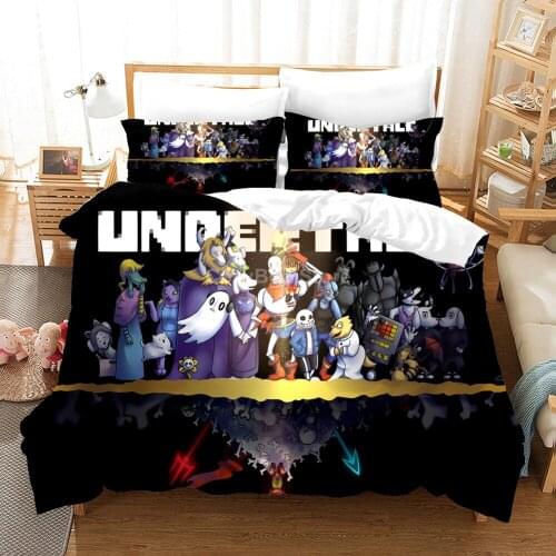 Hot Game Bedding Set Undertale Cartoon 3d Duvet Cover Sets Comforter Bed Linen Twin Queen King Single Size Fashion Luxury Kids