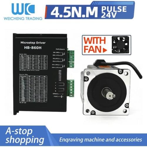 2-phase NEMA34 Stepper Motor Drive Kit DSP AC18-80V DC24-100V HB-860H Driver + 86BYGH250A 4.5Nm 5A 1.8 Degree Motor