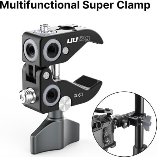 UURig Metal Super Clamp Securing Clip Portable Travel Tripod for Canon Sony Nikon DSLR Accessories