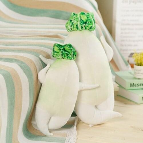 Soft Radish Doll Plush Toy Sleeping Pillow Childs Doll White Radish Shape PP Cotton Padded Cushion Cute and Funny Birthday Gift