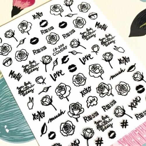 CB-200 Rose 3D Back glue Nail decal Nail sticker Nail decoration Nail art Nail tool Nail ornament