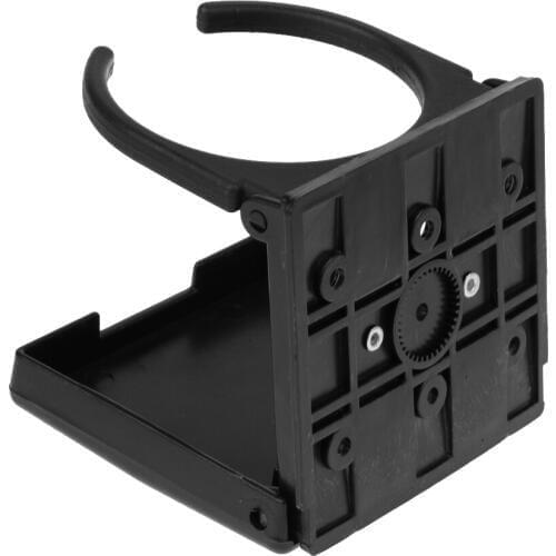 Nylon Boat Adjustable Folding Cup Drink Can Bottle Beverage Holder Stand with Screws Kits For Yacht Car Black