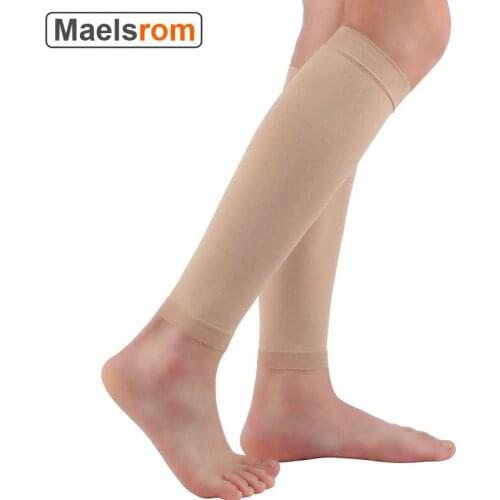 Footless Compression Socks 2 Pairs Calf Compression Sleeves Calf Support for Swelling Shin Splint Varicose Veins Edema Nurses
