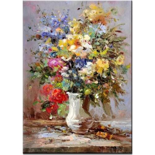 NEW 100% hand-painted oil painting high quality wall flower pictures for living room DM-15101609