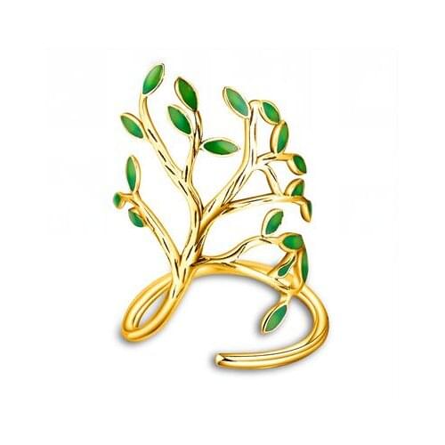 New Handmade Sterling 925 Silver Mixed Color Jewelry Tree Shaped Wraped Ring Fashion Design Women Jewelry Fine Gift