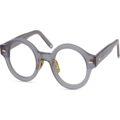 High Quality Acetate Round Glasses Frame Vintage Women Full Rim Optical Eyewear Brand Designer Clear Lens Myopia Eyeglasses Men
