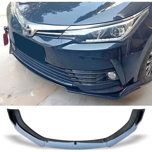 Front Bumper Spoiler Protector Plate Lip Body Kit Carbon Surface Car Decorative strip Chin Shovel For Toyota Corolla 2014-2018