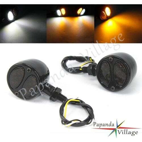 Front Motorcycle Clignotant Moto LED Turn Signal Indicator Light White Running Light For Harley Dyna Yamaha Suzuki Kawasaki