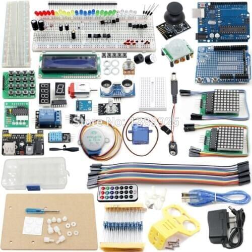 The Most Complete Starter Kit for Ar-duino Mega2560 R3 Nano with Tutorial, R3 board LCD1602, Power Supply, Servo,ect