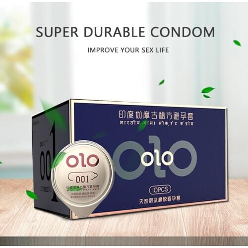 10pcs olo condoms ultra-thin sex products Indian Gama condom hyaluronic acid lasting ultra-thin condom for men