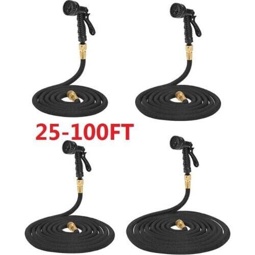 Expandable Magic Flexible Hose Car Washing Sprayer Garden Watering Gun Kits Portable Adjustable High Pressure Gun Garden Hose