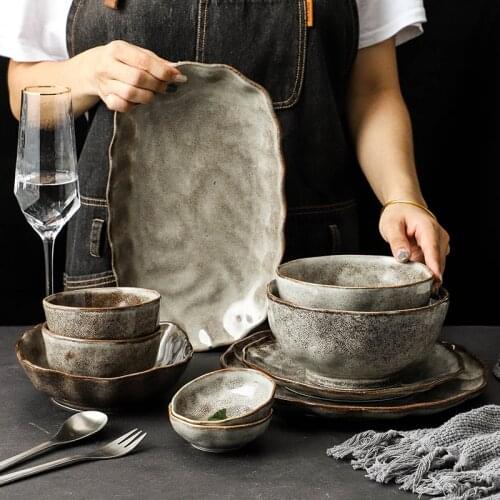 Japanese style tableware set restaurant bowl and dish set household creative bowl and plate combination ceramic tableware