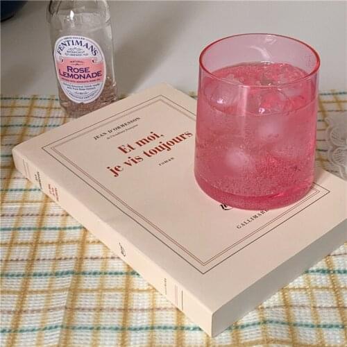 Super beautiful fantasy pink fairy special texture glass Korean style girly cute glass juice glass milk coffee cup