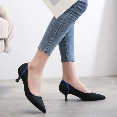 2021Fashion Breathable Stretch knitted High Heels Women Casual Stiletto Woman Sock Pumps Leopard Slip-on Party Shoes