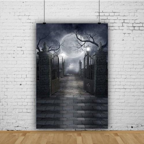 Misty on A Full Moon Night Photography Vinyl Background Portrait Shot Decor Photocall Backdrop for Photo Studio Props