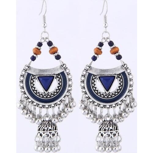 YADA Boho Ethnic Earring For women Crystal Statement Earring Geometric Jewelry Vintage Birdcage Bell Tassel Earrings ER210009