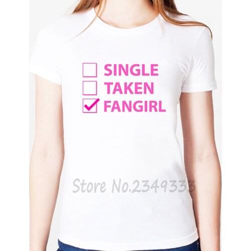 Single taken fangirl Print Women tshirt Modal Casual Loose Funny t shirts For Lady Top Tee SH-99