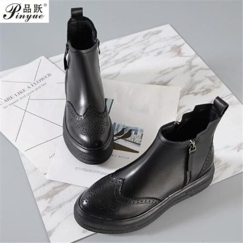 Womens Coat of paint boots Genuine Leather Ankle Shoes Vintage Casual Shoes Brand Design Retro Handmade Women Boots