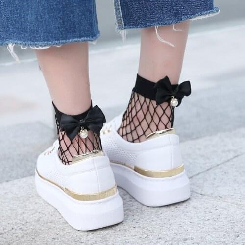1Pair Women Baby Girls Kids Mesh Socks Bow Fishnet Ankle High Lace Fish Net Vintage Short Sock Fashion Summer Fashion hot A30830