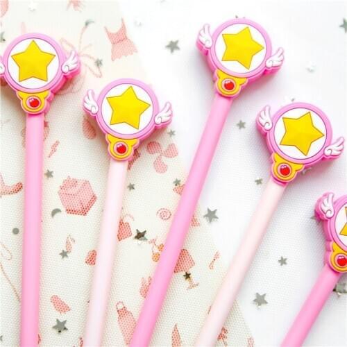 2pcs Pink Magic Stick Pen Ballpoint Star Wish Angle Wing Blue Color Gel Ink Roller Ball Pens for Writing Girl Gift School F963