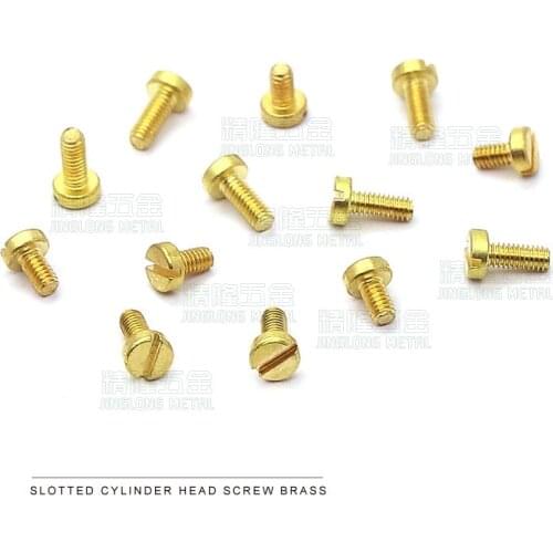 50pcs/lot DIN84 Brass cheese head slotted screw M1.2 M1.4 M1.6 M2 M2.5 M3