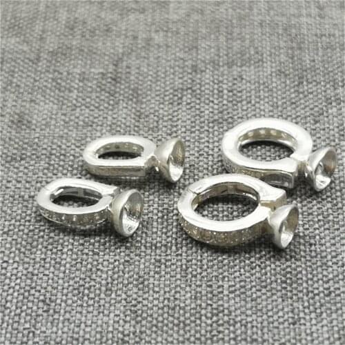 925 Sterling Silver Pearl Clasp Connector with Zircon for Bracelet Necklace