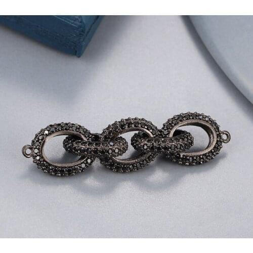 MINHIN Handicraft Jewelry Accessories Supplies Micro Paved CZ Cubic Zirconia Connectors Charms For DIY Bracelet Necklace Making