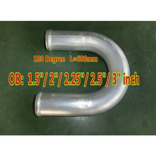 1.5"/2"/2.25"/2.5"/3" inch 180 Degree Aluminum Hose Turbo Intercooler Pipe Piping Tube Tubing L=600mm OD 38/51/57/63/76 mm