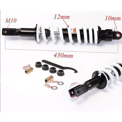 430MM 16.93" 12mm Spring Rear Shock Absorber Suspension For Pit Dirt Trail Bike 250cc ATV DIRT BICYCLE PIT Black + White