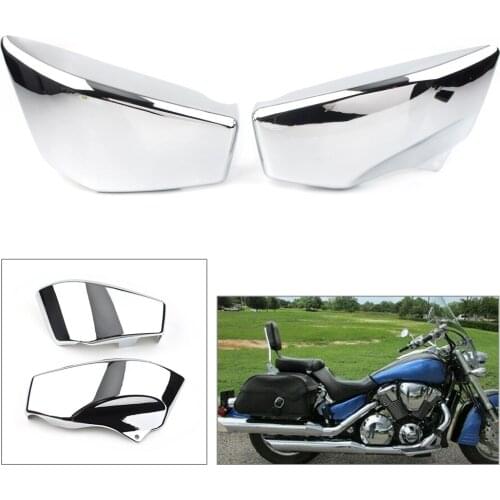 1Pair Chrome ABS Motorcycle Side Battery Covers For Honda VTX1800 R/S/N/F/T 2002 2003 2004 2005 2006 2007 2008