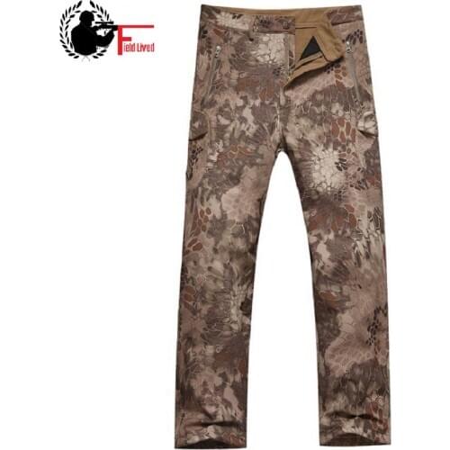 Shark Skin Softshell Tactical Military Camouflage Pant Men Winter Army Waterproof Warm Jogger Camo Fleece Straight Trousers Male
