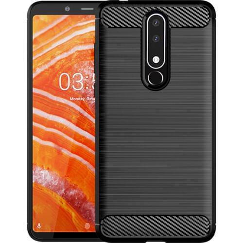 Carbon Fiber Phone Case For Nokia 2 V 2.2 Case Silicon Anti-Knock Covers For Nokia 1 5.1 6.1 7 Plus 8 8.1 Back Cover Bumper