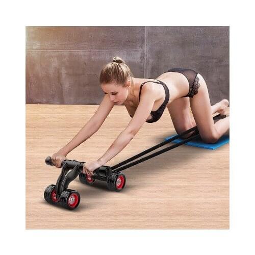 Four Wheel Roll Ab Roller Abdominal Muscle Trainer Waist Belly Muscle Exercise Equipment Indoor Home Training Device Gymnastics