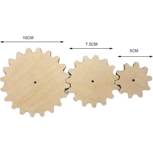 Hand-made Diy Wood Chips Hand-painted Graffiti Accessories Puzzle Wood Wood Chips Alarm Childrens Gear Clock Toys Chips C2Q2