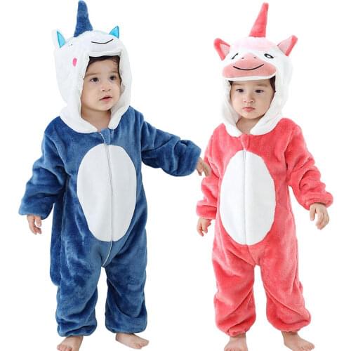 2021 Baby Clothes Unicorn Baby Rompers Cute Cartoon Flannel Infant Clothing Newborn Romper Baby Girl Clothes Overalls Jumpsuit