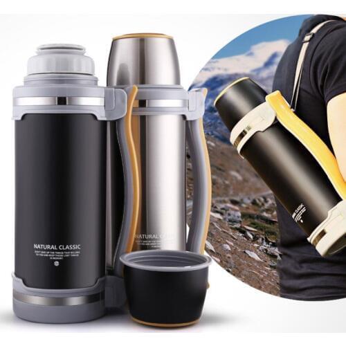 2L Travel Camping Thermos Water Bottle Outdoor Large Capacity Insulated Kettle Thermocup Car Vacuum flask Mug