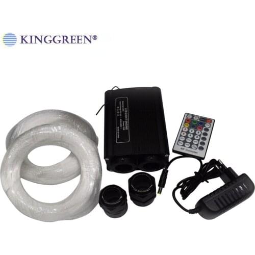 Double Coupling 32W RGBW LED Engine With 24 Key RF Remote Controller LED Fiber Optic Light Kit Free Shipping