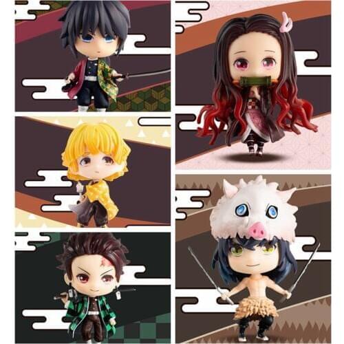 8cm Kamado Tanjirou Demon Slayer Kimetsu no Yaiba Kamado Nezuko Agatsuma Zenitsu Hashibira Inosuke Tomioka Giyuu Action figure