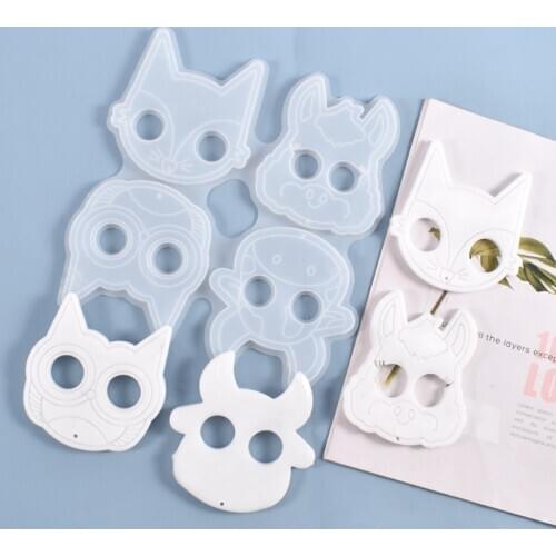 Cat Head Self Defense Keychain Mold Cat Keychain Silicone Molds Pendant Resin Epoxy Craft DIY Jewelry For Moule Epoxy Resin