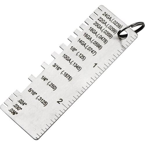 Wire/Metal Sheet Thickness Gauge Stainless Steel Welding Gage Plated Size Inspection Tool, Wire Metal Sizes Thickness Gauge