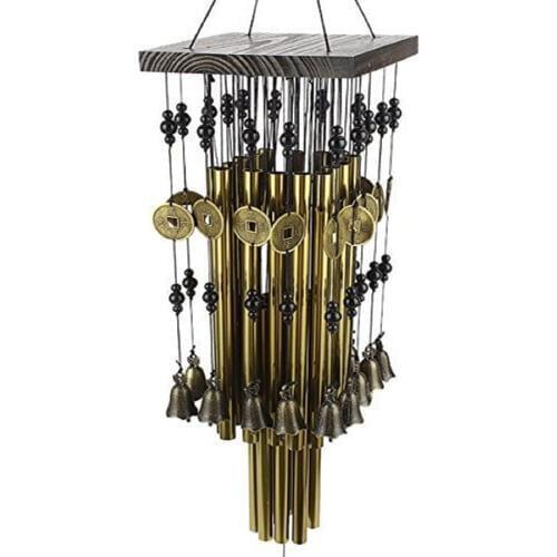 Graceful 24 Tube Metal Windbell with Money Cion Drawing Wind Chime W3088
