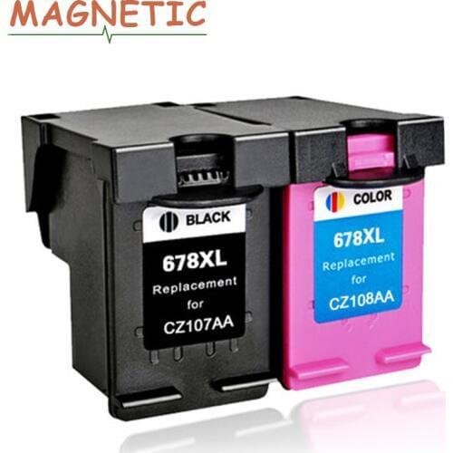 2X Magnetic Compatible Ink cartridges for hp678 for HP 678 XL Diskjet 2515 3515 1018 1518 2548 3548 4518 printer Cartridge 678XL