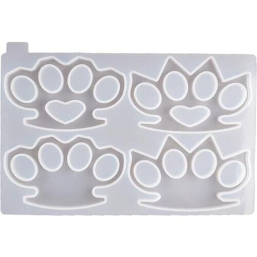 Resin Casting Mold Keyring Jewelry Making Crafts Tools Keychain Finger Knuckles Silicone Mold Pendants for Car Bags Purse