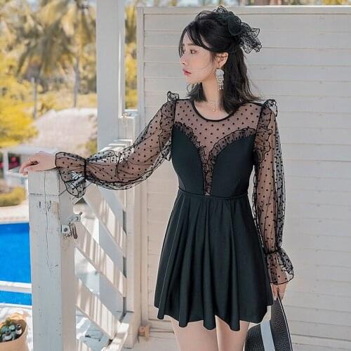 Swimsuit Monokini One Piece Swim Suit Plavky Ladies Female Women Swimwear Biquini Infantil 2022 New Korean Ins Covering Skirt